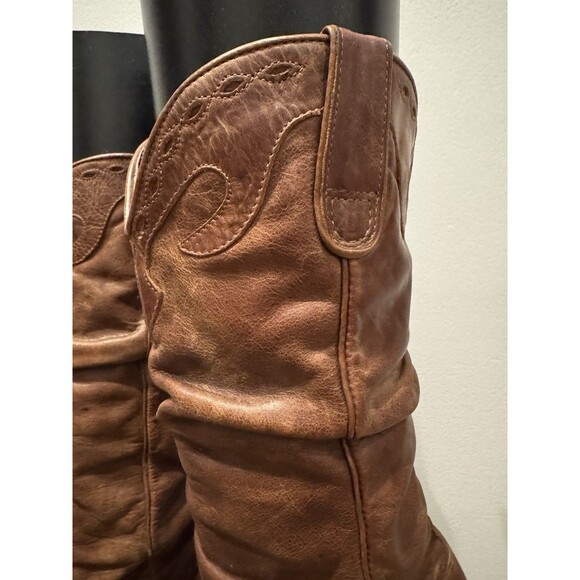 Steve Madden Brown Soft Saddle Leather Slouch Cowboy Boots Y2K Vintage Women’s 8 - Picture 6 of 15